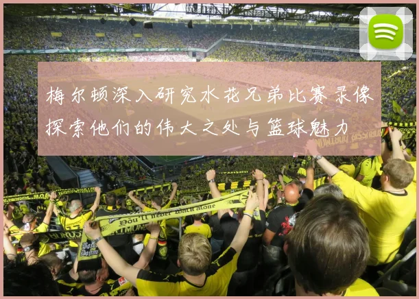 梅尔顿深入研究水花兄弟比赛录像探索他们的伟大之处与篮球魅力